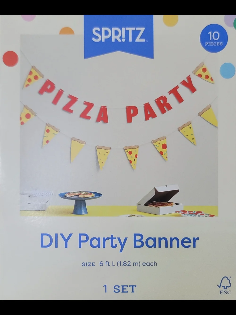 Spritz Red and Yellow Pizza Party Banner
